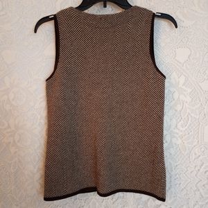 MaxMara Brown and Black Herringbone Sweater Vest